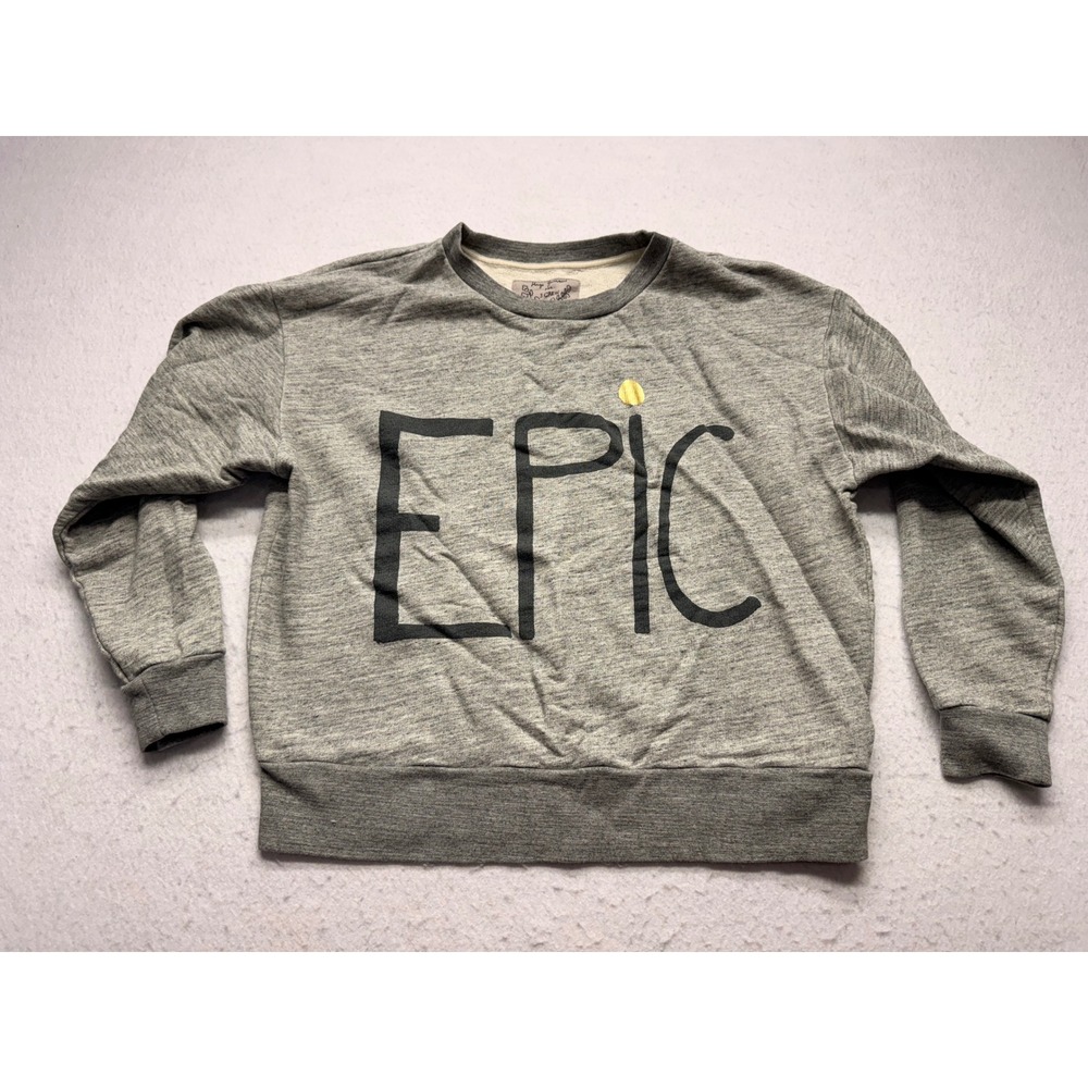 Hugo Guinness for J.Crew Womens Epic Graphic Sweatshirt Gray Cotton Size M